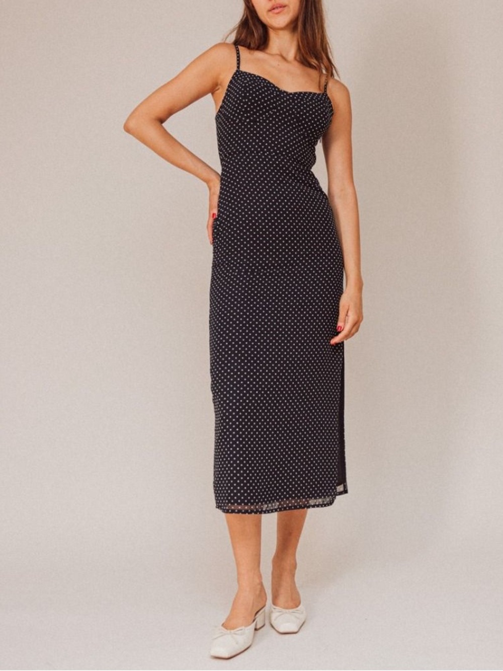 Anthropologie Le Lis Celia Dotted Midi Dress,M